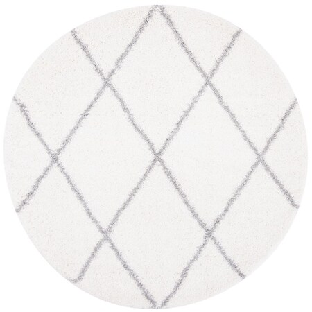 Safavieh 6 ft. 7 in. x 6 ft. 7 in. Fontana Shag 800 Power-Loomed Round Rug Cream & Gray FNT815A-7R